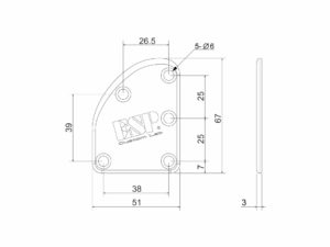 T-5 Neck Set Plate Brass Normal Chrome