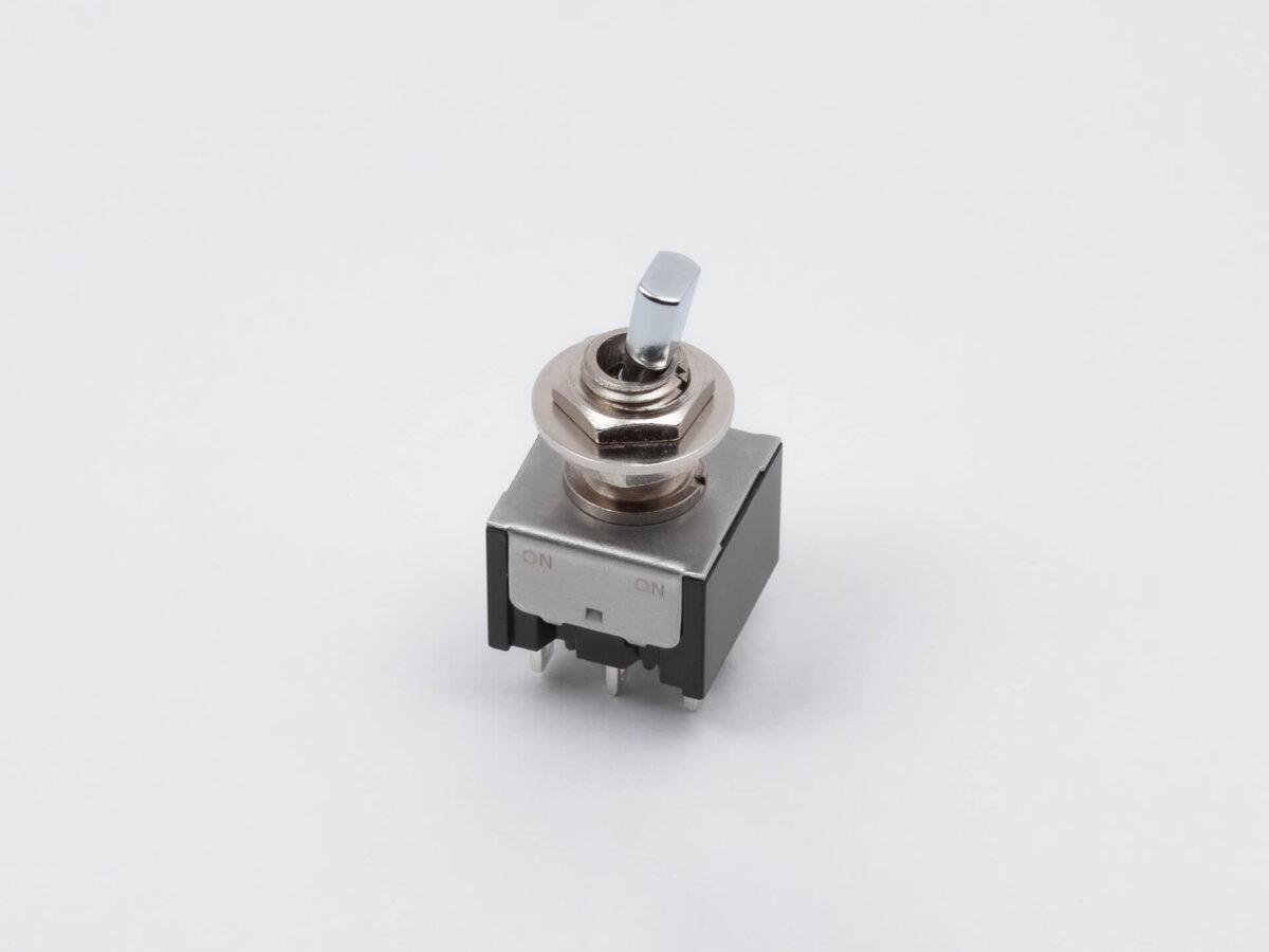 ショートフラットレバーSW ON-ON 6PIN  Chrome